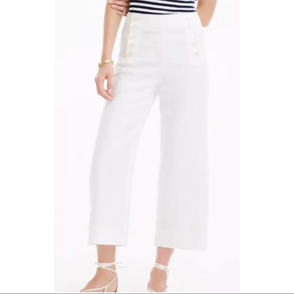 J. Crew High Waisted Cropped Wide Leg Sailor Pants